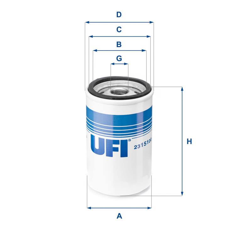 Filtre à huile UFI Filters ref. 23.151.00