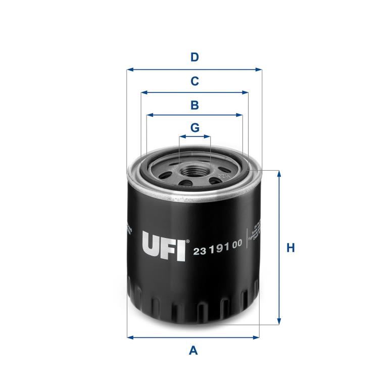 Filtre à huile UFI Filters ref. 23.191.00
