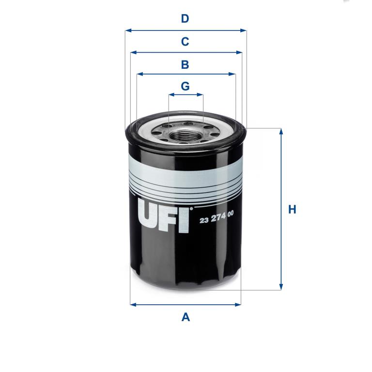 Filtre à huile UFI Filters ref. 23.274.00