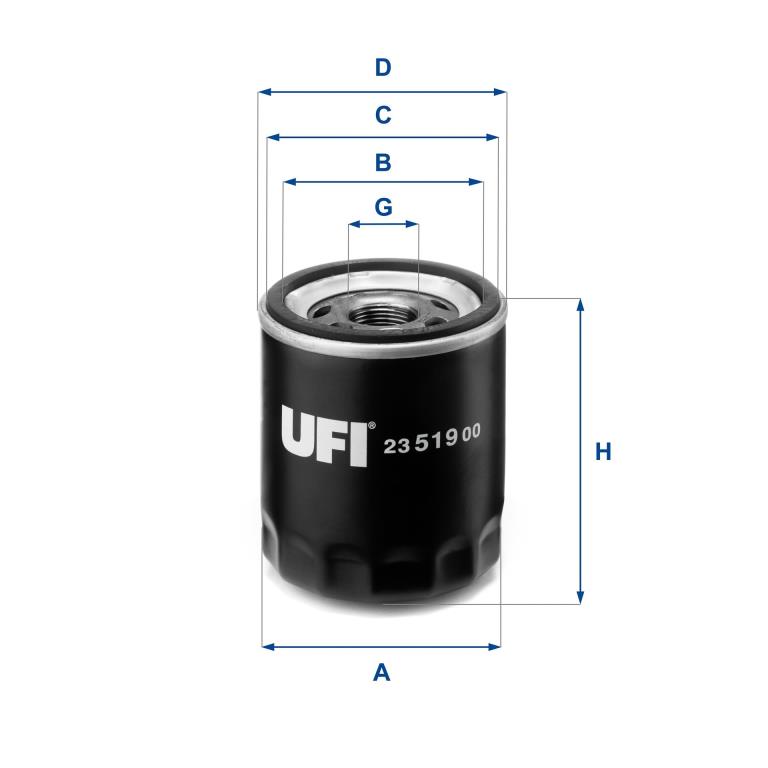 Filtre à huile UFI Filters ref. 23.519.00