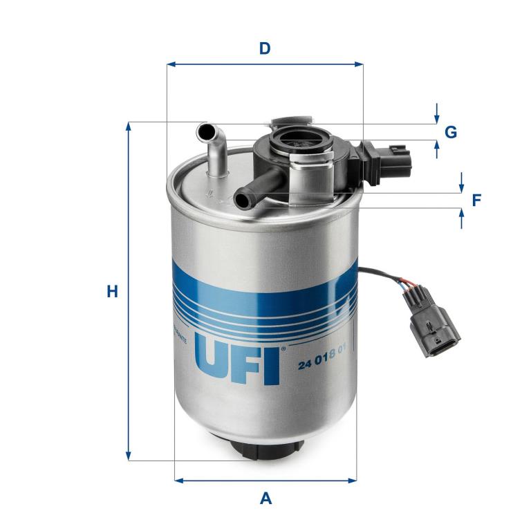 Filtre à carburant (Filtre à gasoil) UFI Filters 24.018.01