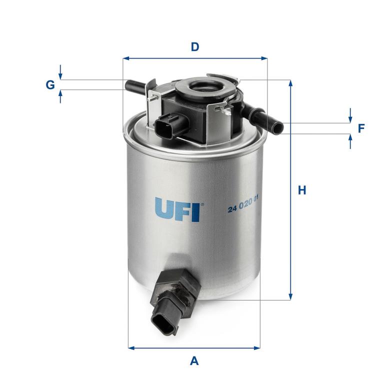 Filtre à carburant (Filtre à gasoil) UFI Filters ref. 24.020.01
