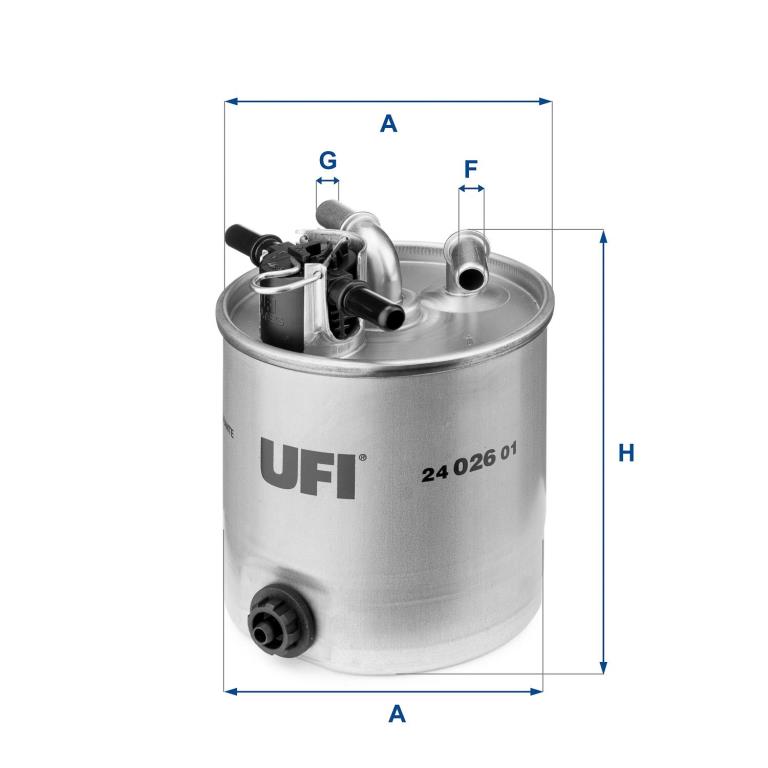 Filtre à carburant (Filtre à gasoil) UFI Filters ref. 24.026.01