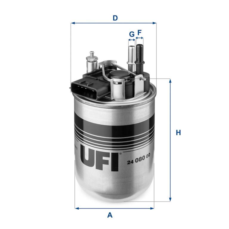 Filtre à carburant (Filtre à gasoil) UFI Filters 24.080.00