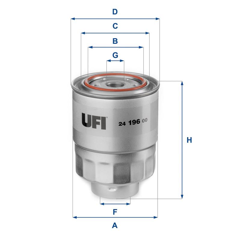 Filtre à carburant (Filtre à gasoil) UFI Filters ref. 24.196.00