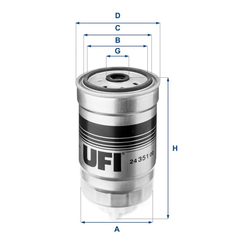 Filtre à carburant (Filtre à gasoil) UFI Filters ref. 24.351.00
