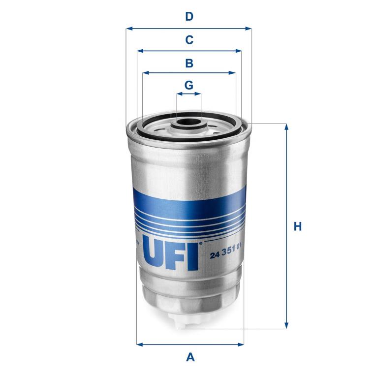 Filtre à carburant (Filtre à gasoil) UFI Filters ref. 24.351.01