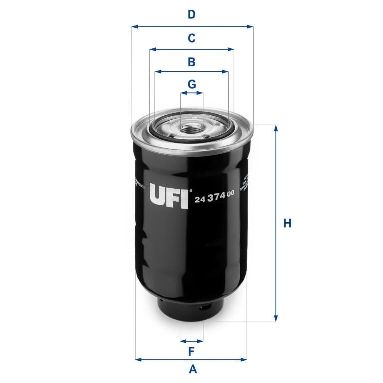 Filtre à carburant (Filtre à gasoil) UFI Filters ref. 24.374.00
