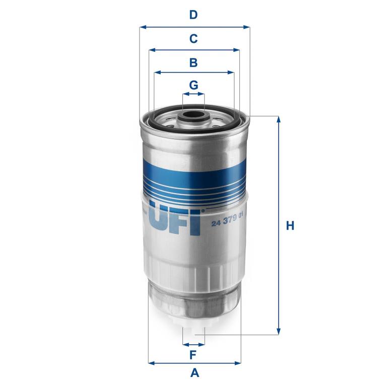 Filtre à carburant (Filtre à gasoil) UFI Filters ref. 24.379.01