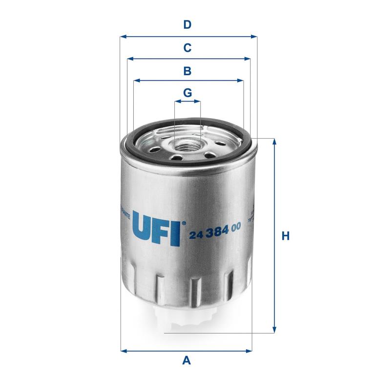 Filtre à carburant (Filtre à gasoil) UFI Filters 24.384.00