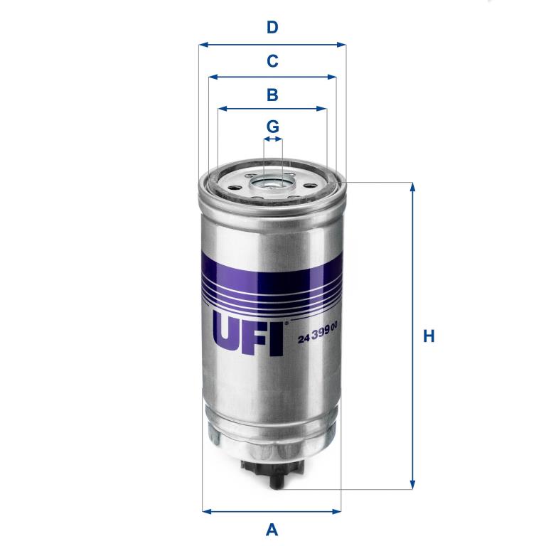 Filtre à carburant (Filtre à gasoil) UFI Filters ref. 24.399.00