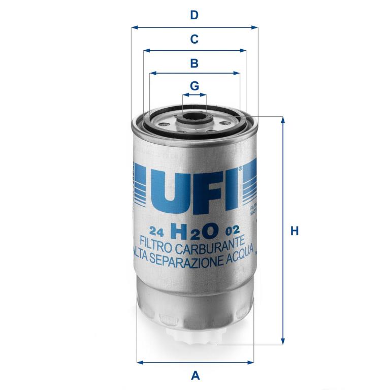 Filtre à carburant (Filtre à gasoil) UFI Filters ref. 24.H2O.02