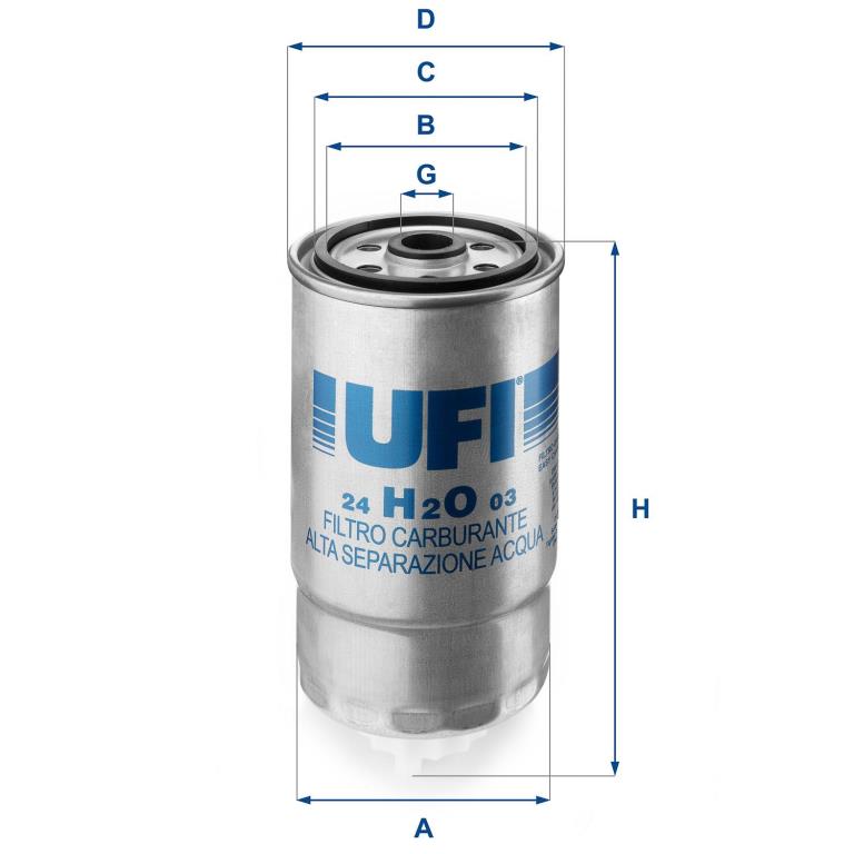 Filtre à carburant (Filtre à gasoil) UFI Filters ref. 24.H2O.03