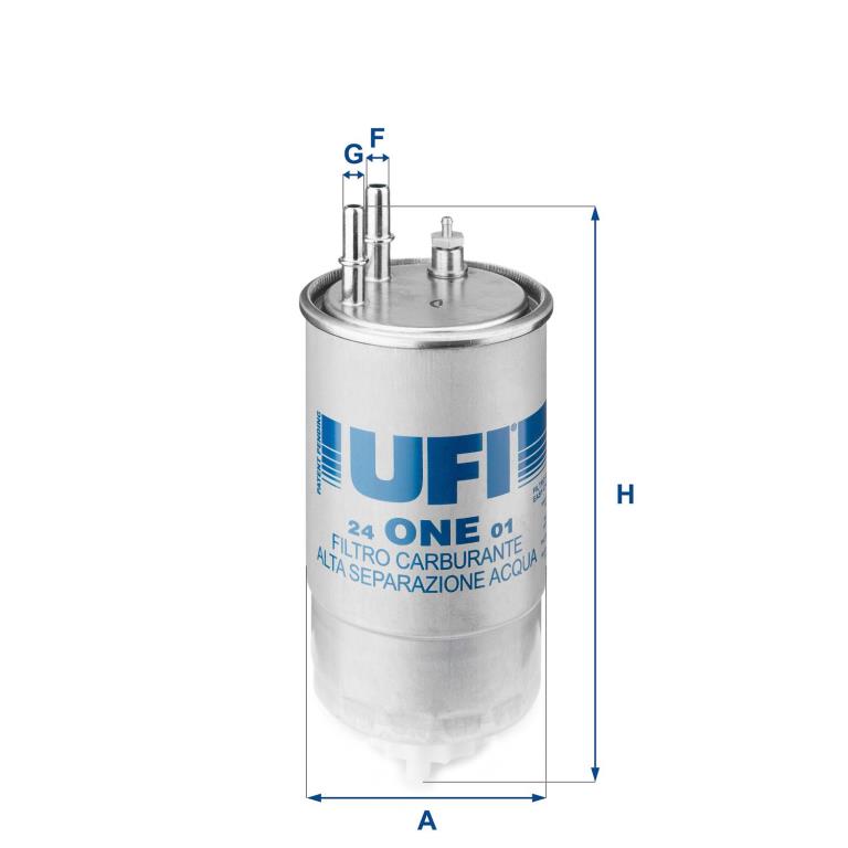 Filtre à carburant (Filtre à gasoil) UFI Filters ref. 24.ONE.01