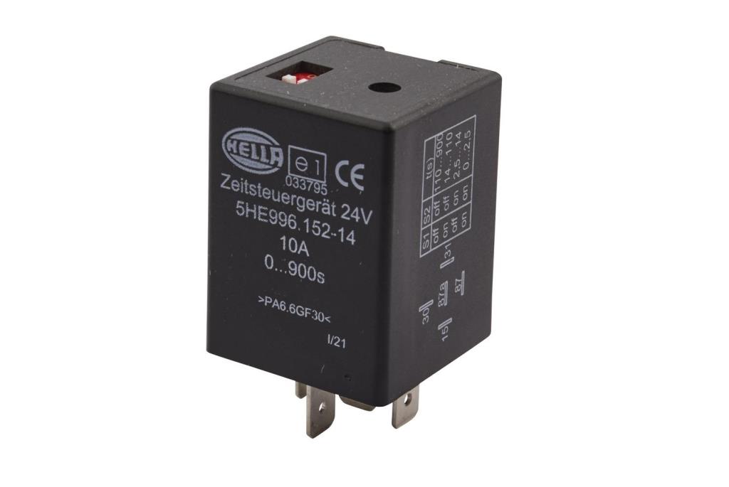 HELLA Minuterie 24V 5 Pôles – Temporisateur Relais Inverseur 0-900s Pour Véhicules Utilitaires