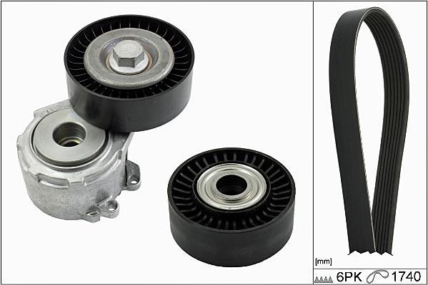 Kit de courroie d'accessoire (Courroie d’alternateur) Schaeffler INA ref. 529 0018 10