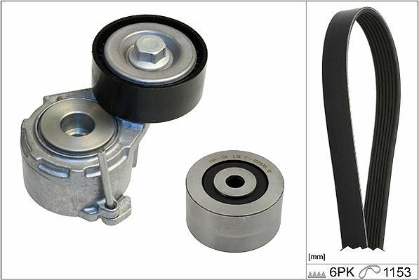 Kit de courroie d'accessoire (Courroie d’alternateur) Schaeffler INA ref. 529 0019 10