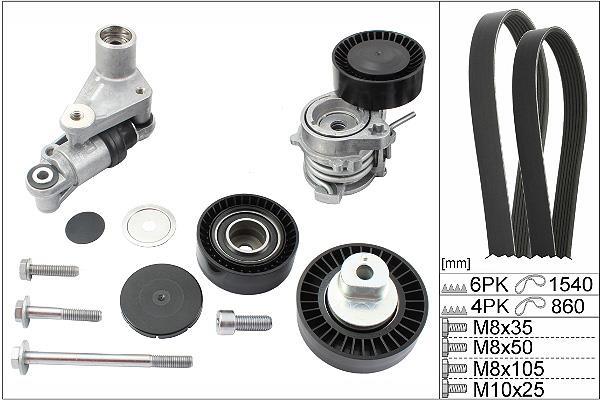 Kit de courroie d'accessoire (Courroie d’alternateur) Schaeffler INA ref. 529 0053 10