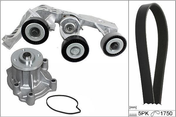Pompe à eau+Jeu de courroie trapézoïdale à nervures (Pompe à eau et courroie accessoires) Schaeffler INA 529 0081 31