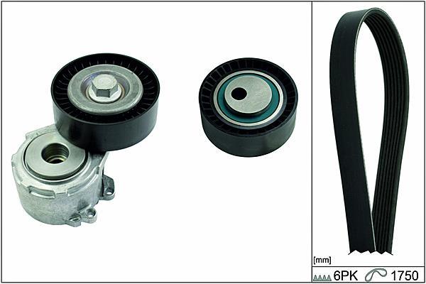 Kit de courroie d'accessoire (Courroie d’alternateur) Schaeffler INA ref. 529 0092 10
