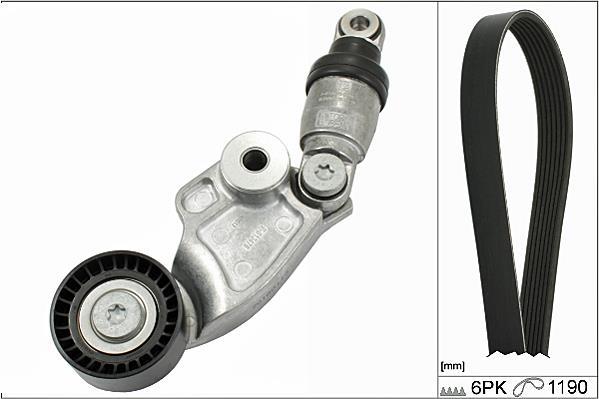 Kit de courroie d'accessoire (Courroie d’alternateur) Schaeffler INA ref. 529 0119 10