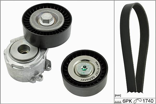 Kit de courroie d'accessoire (Courroie d’alternateur) Schaeffler INA ref. 529 0158 10
