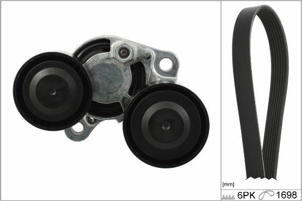 Kit de courroie d'accessoire (Courroie d’alternateur) Schaeffler INA ref. 529 0206 10