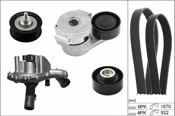 Pompe à eau+Jeu de courroie trapézoïdale à nervures (Pompe à eau et courroie accessoires) Schaeffler INA 529 0301 30