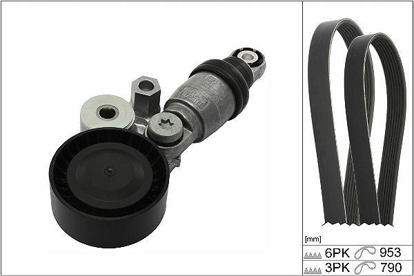 Kit de courroie d'accessoire (Courroie d’alternateur) Schaeffler INA ref. 529 0371 10