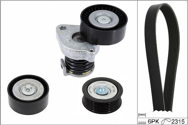 Kit de courroie d'accessoire (Courroie d’alternateur) Schaeffler INA ref. 529 0444 10
