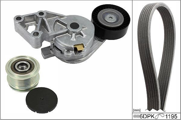Kit de courroie d'accessoire (Courroie d’alternateur) Schaeffler INA ref. 529 0465 20