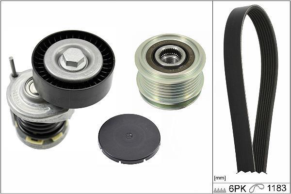 Kit de courroie d'accessoire (Courroie d’alternateur) Schaeffler INA ref. 529 0466 20