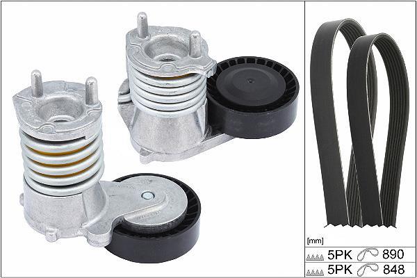 Kit de courroie d'accessoire (Courroie d’alternateur) Schaeffler INA ref. 529 0490 10