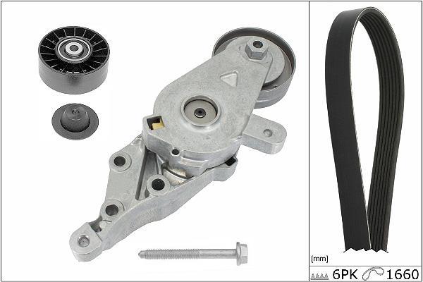 Kit de courroie d'accessoire (Courroie d’alternateur) Schaeffler INA ref. 529 0491 10