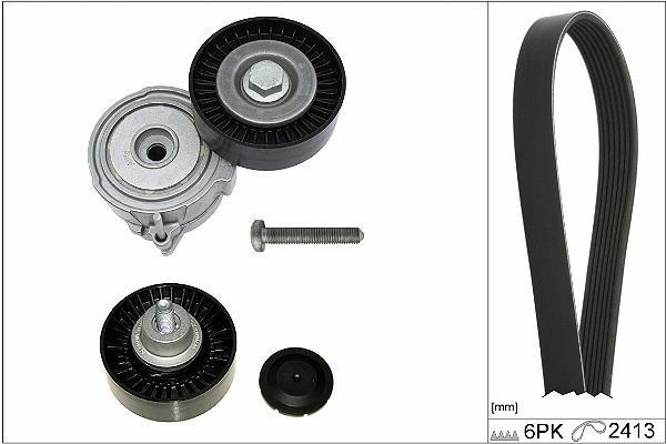 Kit de courroie d'accessoire (Courroie d’alternateur) Schaeffler INA ref. 529 0509 10