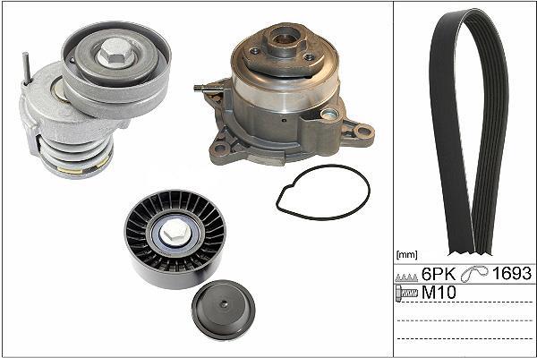 Pompe à eau+Jeu de courroie trapézoïdale à nervures (Pompe à eau et courroie accessoires) Schaeffler INA 529 0534 30