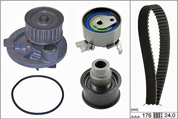 Pompe à eau + kit de courroie de distribution (Kit courroie de distribution) Schaeffler INA ref. 530 0079 30