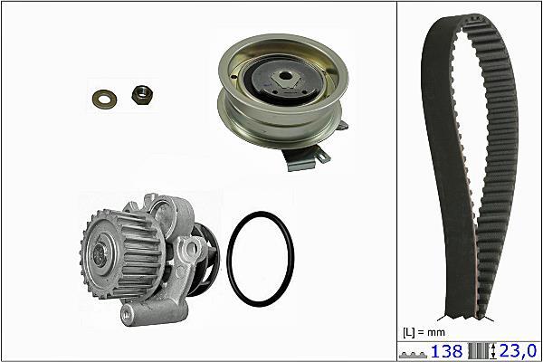 Pompe à eau + kit de courroie de distribution (Kit courroie de distribution) Schaeffler INA ref. 530 0171 30
