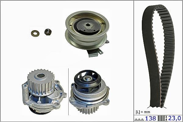 Pompe à eau + kit de courroie de distribution (Kit courroie de distribution) Schaeffler INA ref. 530 0171 31