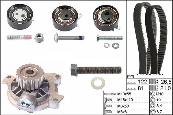 Pompe à eau + kit de courroie de distribution (Kit courroie de distribution) Schaeffler INA 530 0484 30