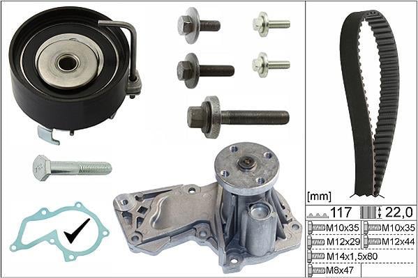 Pompe à eau + kit de courroie de distribution (Kit courroie de distribution) Schaeffler INA ref. 530 0495 30