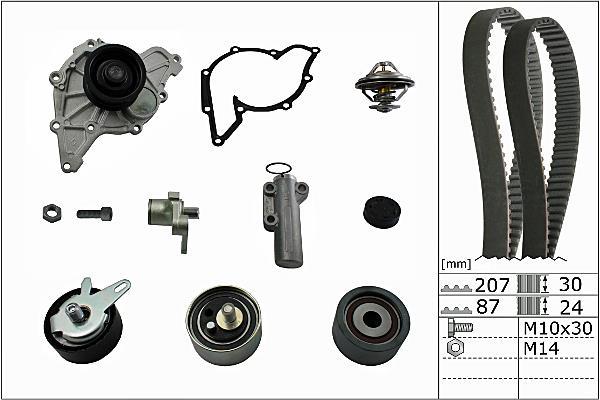 Pompe à eau + kit de courroie de distribution (Kit courroie de distribution) Schaeffler INA ref. 530 0539 30