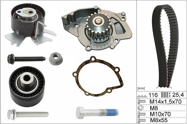 Pompe à eau + kit de courroie de distribution (Kit courroie de distribution) Schaeffler INA ref. 530 0558 31