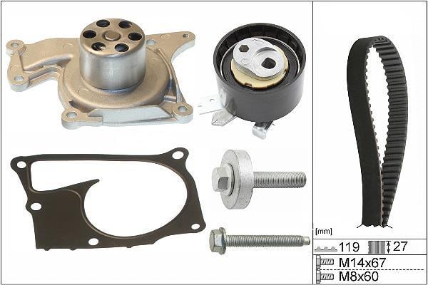 Pompe à eau + kit de courroie de distribution (Kit courroie de distribution) Schaeffler INA ref. 530 0607 30