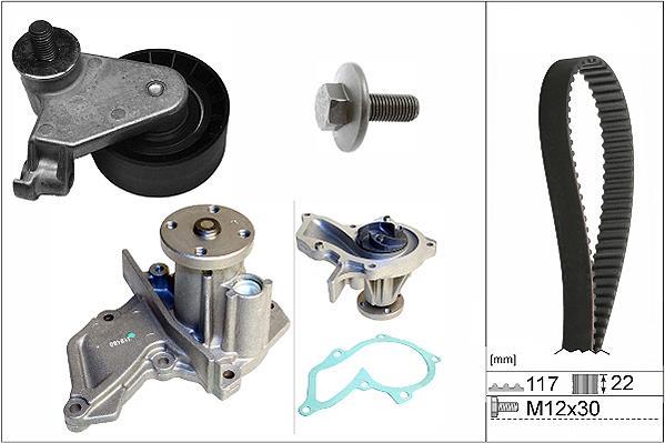 Pompe à eau + kit de courroie de distribution (Kit courroie de distribution) Schaeffler INA ref. 530 0735 30