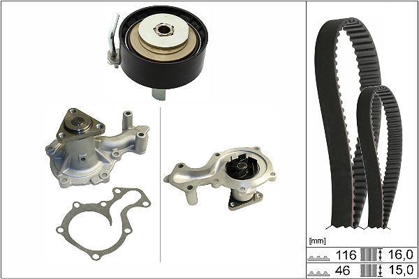 Pompe à eau + kit de courroie de distribution (Kit courroie de distribution) Schaeffler INA ref. 530 0745 30