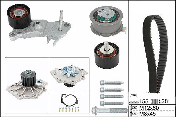 Pompe à eau + kit de courroie de distribution (Kit courroie de distribution) Schaeffler INA ref. 530 0762 30