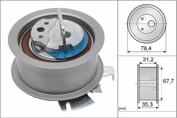 Galet tendeur de courroie de distribution (Galet tendeur de courroie crantée) Schaeffler INA ref. 531 0565 30