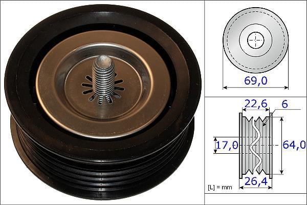 Galet enrouleur de courroie d'accessoire Schaeffler INA ref. 532 0671 10