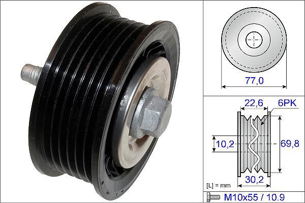 Galet enrouleur de courroie d'accessoire Schaeffler INA ref. 532 0700 10